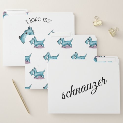 I Love My Schnauzer File Folder