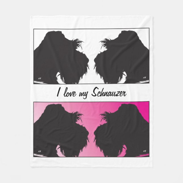 I love my Schnauzers Fleece Blanket (Front)