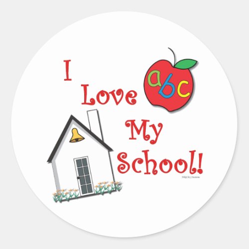 I love my school classic round sticker