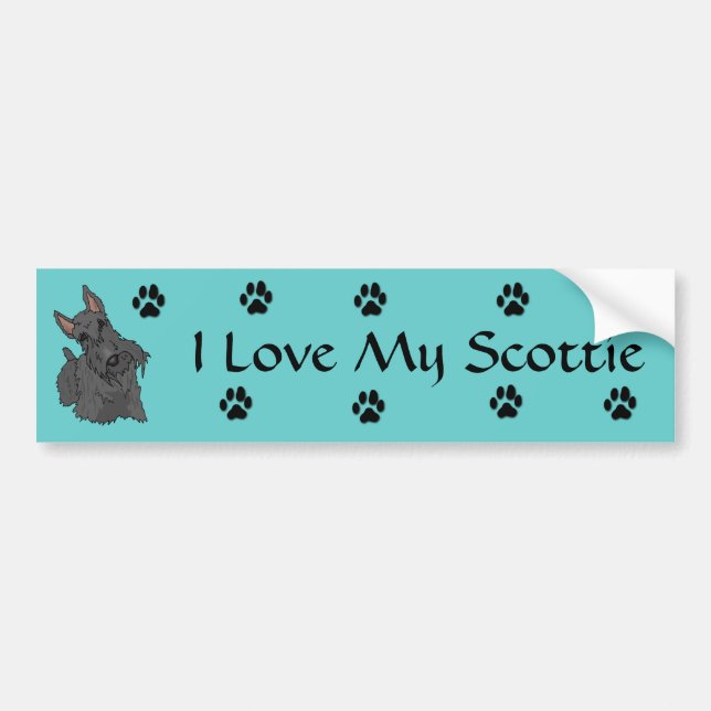 I love my scottie Bumper Sticker (Front)