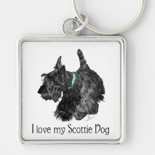 I Love My Scottie Dog Keychain