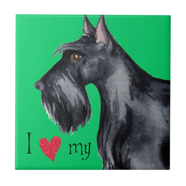 I Love my Scottie Tile (Front)