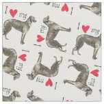 I Love my Scottish Deerhound Fabric