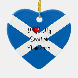 I Love My Scottish Husband Ceramic Ornament