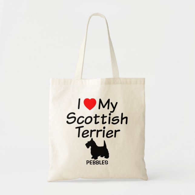 I Love My Scottish Terrier Dog Bag (Front)