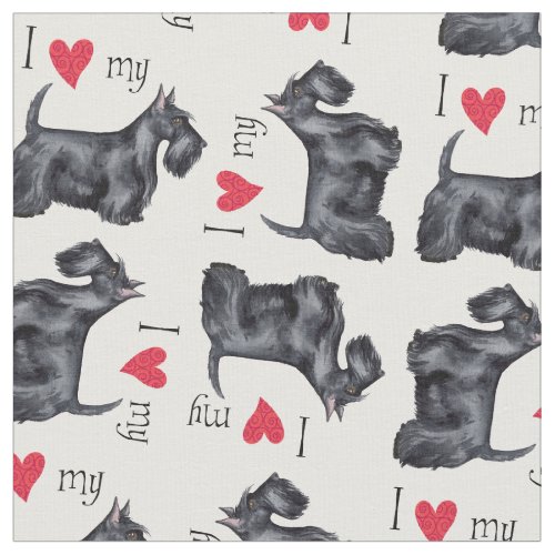 I Love my Scottish Terrier Fabric