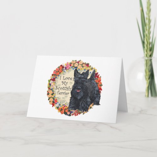 I Love My Scottish Terrier Holiday Card