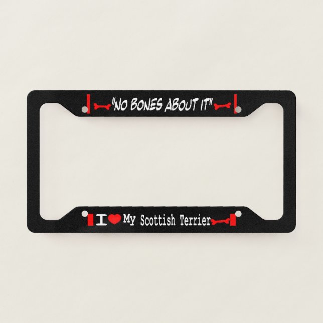 I Love My Scottish Terrier License Plate Frame (Front)