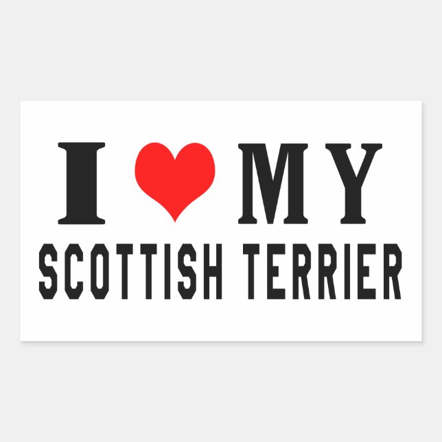 I Love My Scottish Terrier Rectangular Sticker (Front)