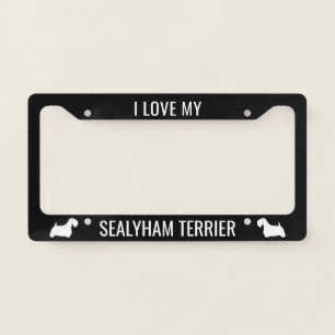 I Love My Sealyham Terrier   Dog Breed Custom License Plate Frame