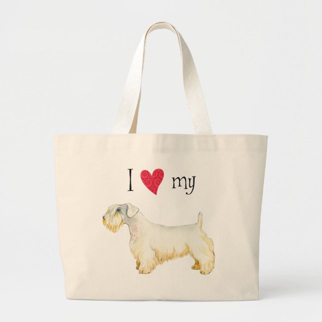 I Love my Sealyham Terrier Large Tote Bag (Front)