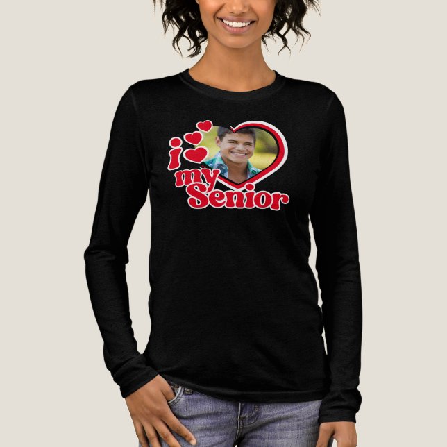 I Love My Senior Grad Photo Custom Tri-Blend Shirt (Front)