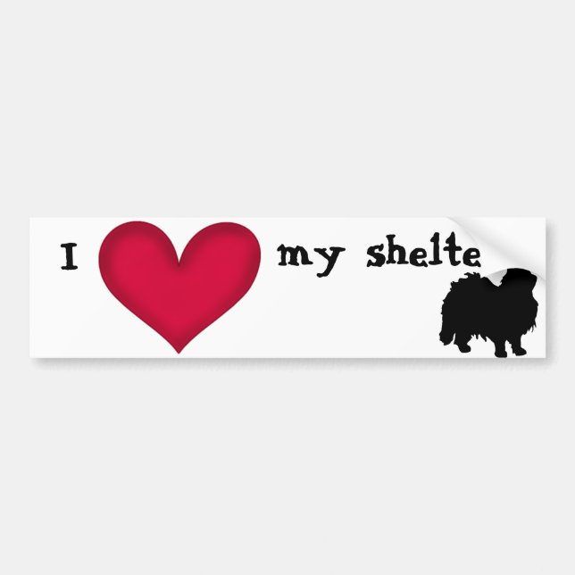 I love my shelter cat bumper sticker (Front)