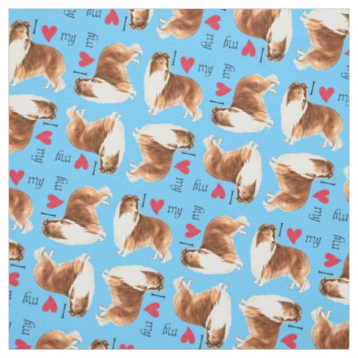 I Love my Sheltie Fabric