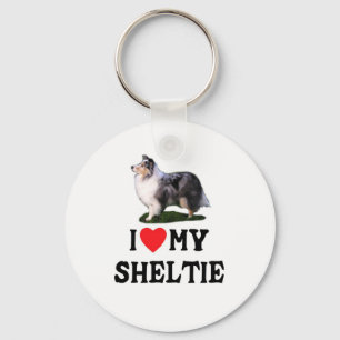 I Love My Sheltie Keychain