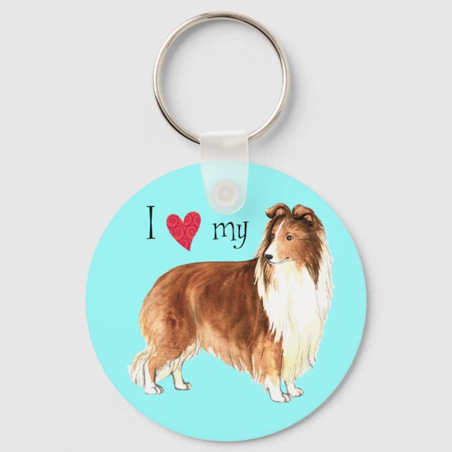 I Love my Sheltie Keychain (Front)