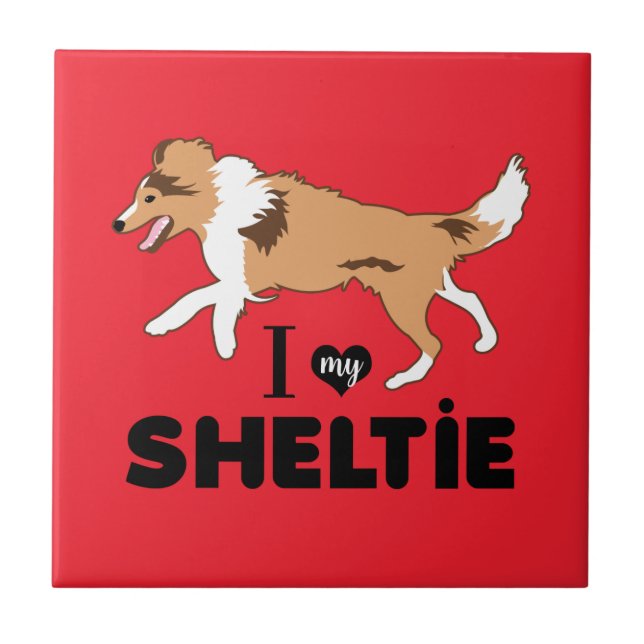 I Love my Sheltie Shetland Sheepdog  Ceramic Tile (Front)