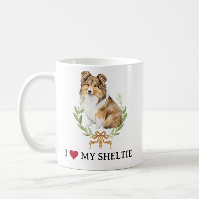 I Love My Sheltie | Shetland Sheepdog Coffee Mug (Left)