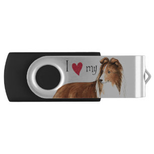 I Love my Sheltie USB Flash Drive