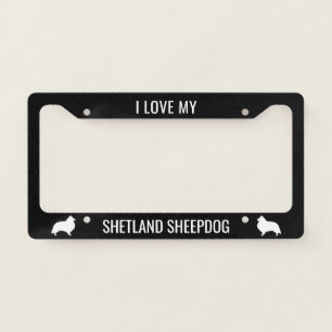 I Love My Shetland Sheepdog Sheltie Dog Lover's License Plate Frame