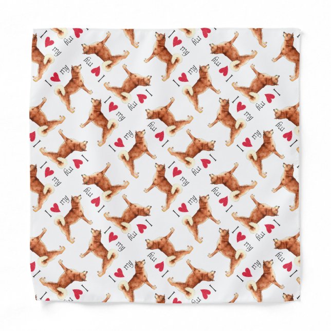 I Love my Shiba Inu Bandana (Front)