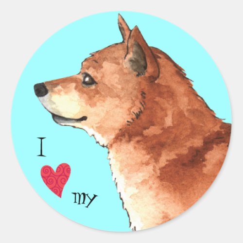 I Love my Shiba Inu Classic Round Sticker