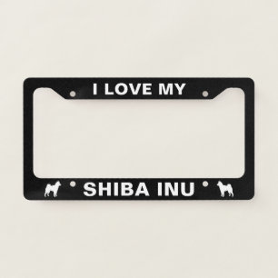 I Love My Shiba Inu Dog Breed Custom License Plate Frame