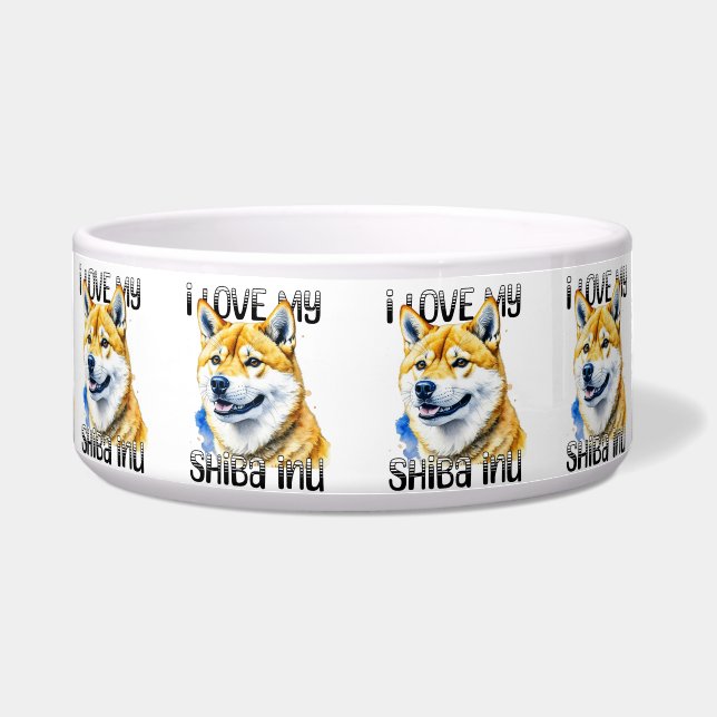 I Love My Shiba Inu | Dog Owner  Bowl (Front)