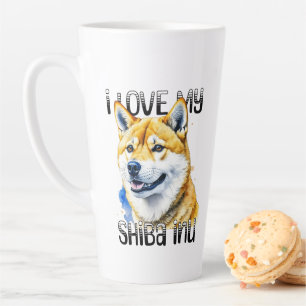 I Love My Shiba Inu Dog Owner Latte Mug