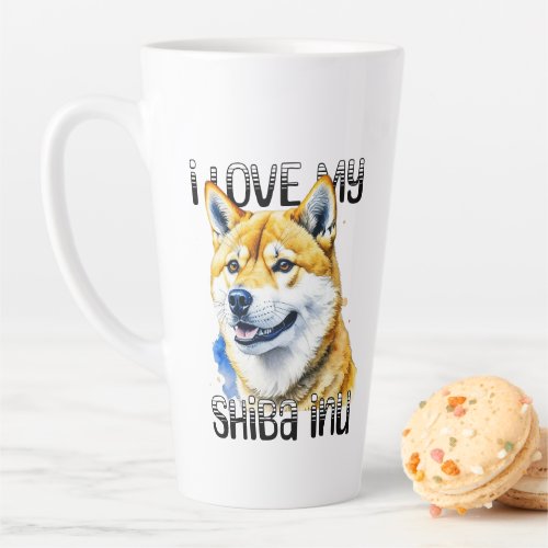 I Love My Shiba Inu  Dog Owner  Latte Mug