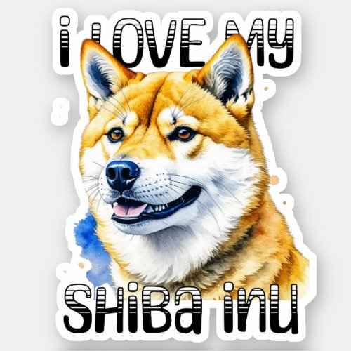 I Love My Shiba Inu  Dog Owner  Sticker
