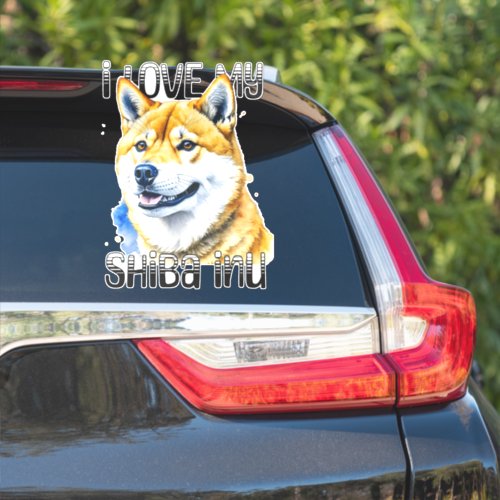 I Love My Shiba Inu  Dog Owner  Sticker