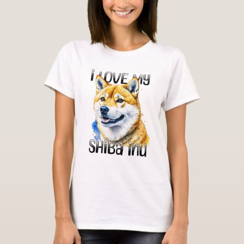 I Love My Shiba Inu  Dog Owner  T_Shirt