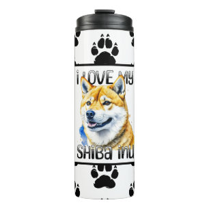 I Love My Shiba Inu Dog Owner Thermal Tumbler