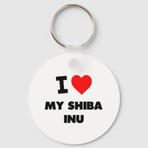 I Love My Shiba Inu Keychain