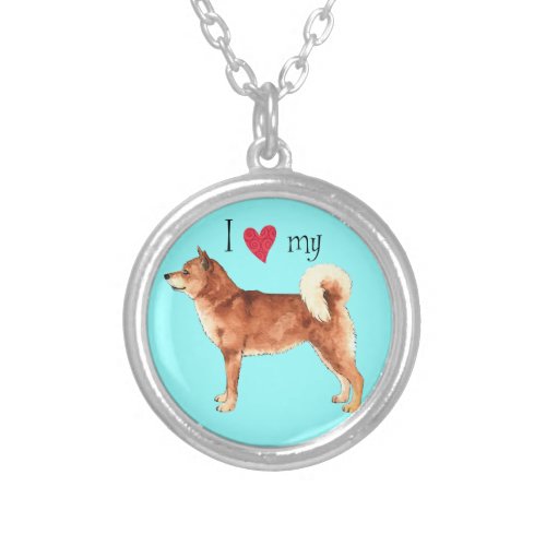 I Love my Shiba Inu Silver Plated Necklace