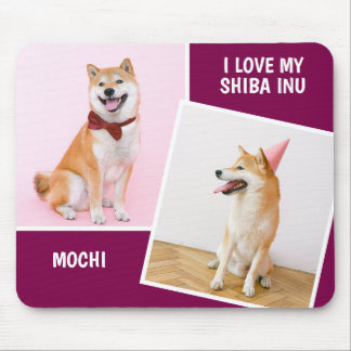 I Love My Shiba Inu Two Photo Mouse Pad