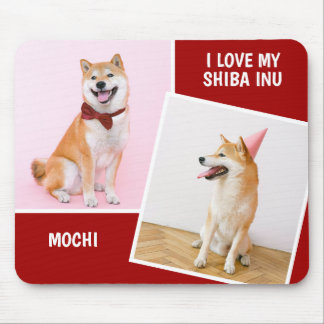 I Love My Shiba Inu Two Photo Mouse Pad