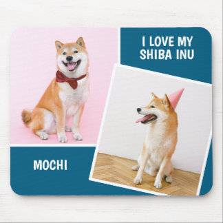 I Love My Shiba Inu Two Photo Mouse Pad