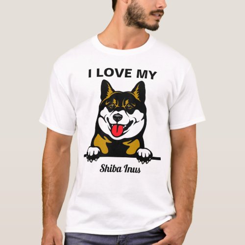 I Love My Shiba Inus  T_Shirt