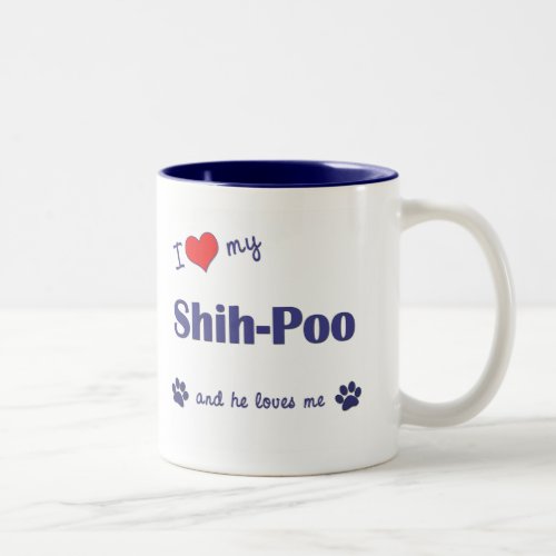 I Love My Shih_Poo Male Dog Two_Tone Coffee Mug