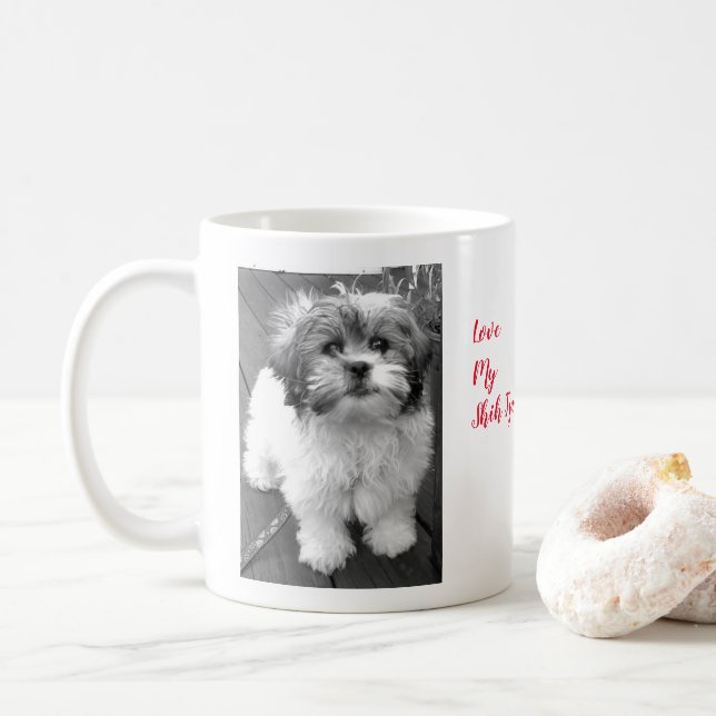 I Love My Shih Tzu Bichon Coffee Mug (With Donut)