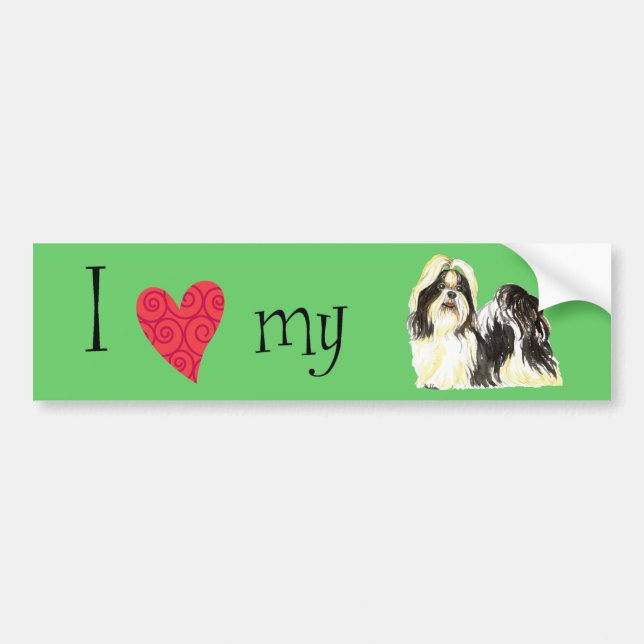 I Love my Shih Tzu Bumper Sticker (Front)