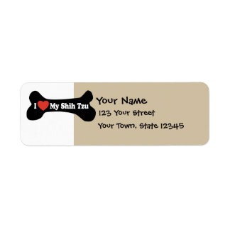 I Love My Shih Tzu - Dog Bone Label