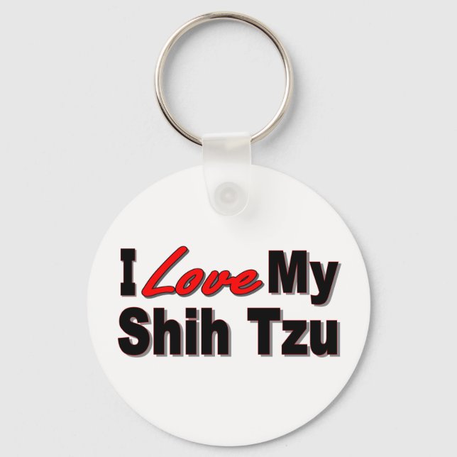 I Love My Shih Tzu Dog Keychain (Front)