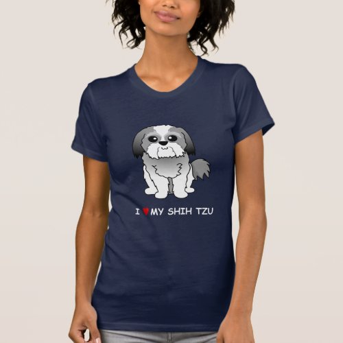 I love my Shih Tzu Ladies T_Shirt dark
