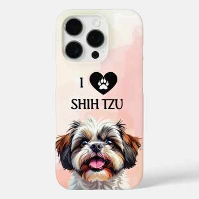 I Love My Shih Tzu Puppy Dog  iPhone 16 Pro Case