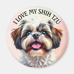 I Love My Shih Tzu Puppy Dog Magnet