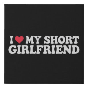 I Love My Short GF Girl Boy Couple Valentines Day Faux Canvas Print