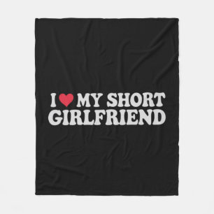 I Love My Short GF Girl Boy Couple Valentines Day Fleece Blanket
